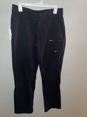 Nike Sphere Dry Athletic Pants Women's Black Sz M 8/10 Ankle Zips