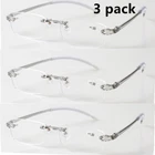 3 PACK TR90 Reading Glasses Elastic Rimless Flexible Eyeglasses 0.5- 4.0 Readers