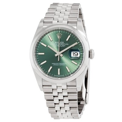 Rolex Datejust 36 Mint Green Dial Automatic Men's Stainless Steel Jubilee Watch