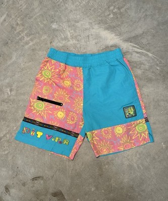 Put Viper Neon Rave Board Shorts Swim Trunks 80s Retro Vintage Style Size S Rare