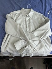 Express Extra Slim Fit Light Gray Microstripe Shirt
