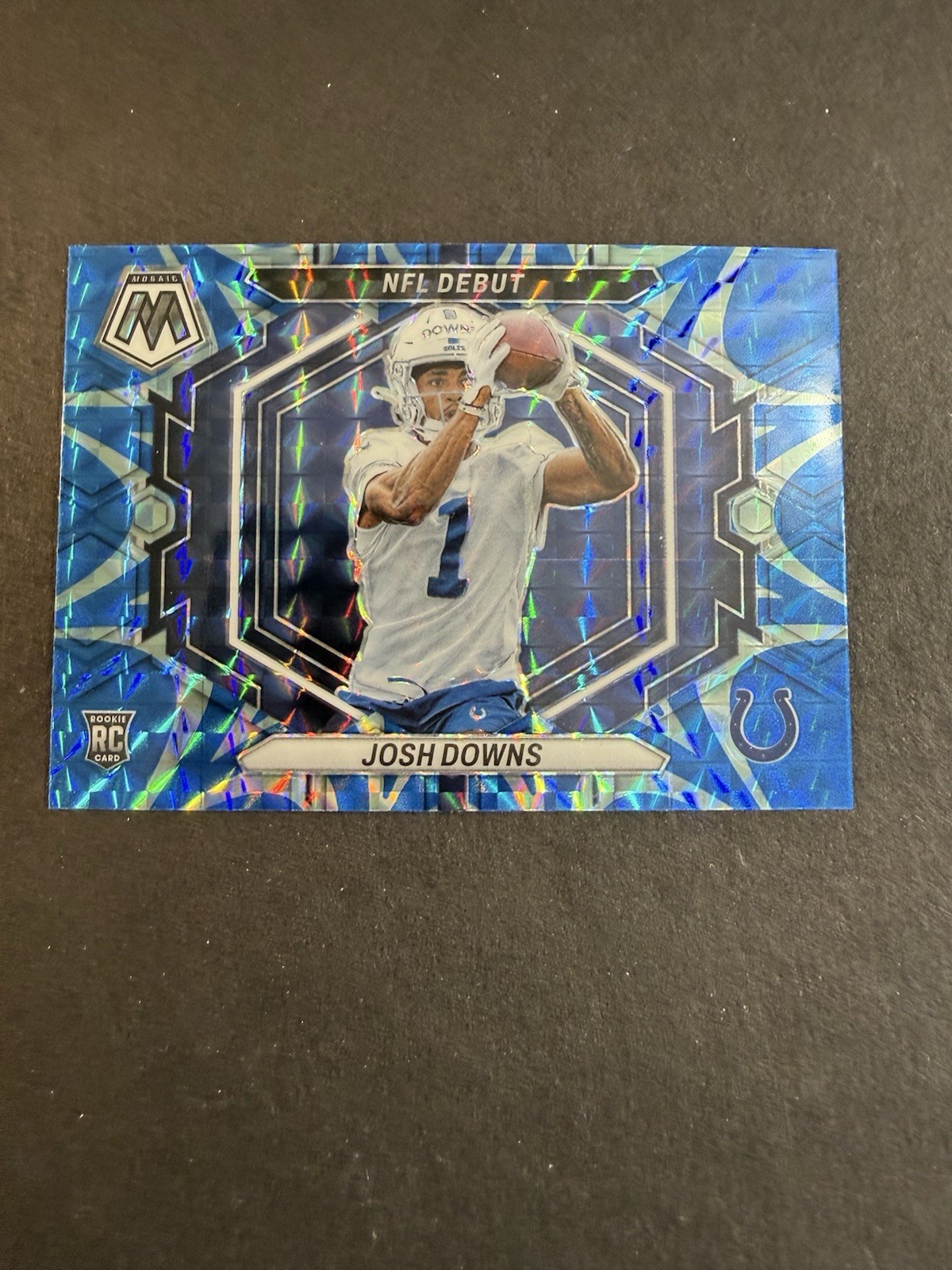 2023 Panini Mosaic NFL Josh Downs RC Blue Reactive Prizm NFL Debut #ND-15 Colts