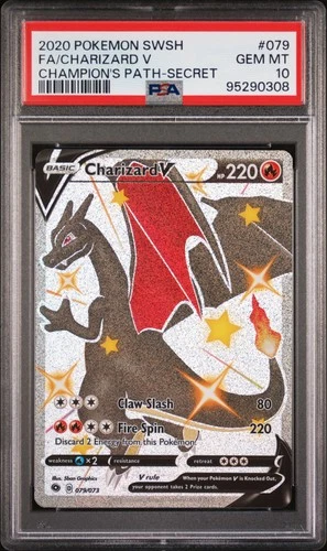 Charizard V 079/073 Secret Champion's Path Pokemon PSA 10 *308