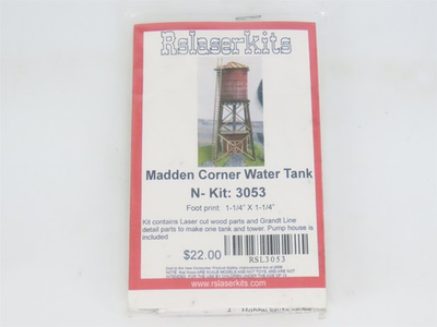 #ad N 1 160 Scale Rslaserkits 3053 Madden Corner Water Tank Building Wood Kit $22.95