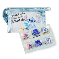 Disney - Lilo Stitch Cosmetic Pouch and 6pk of Mini Hair Clips NEW