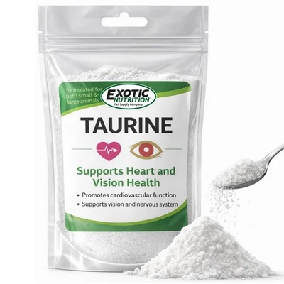 EXOTIC NUTRITION Taurine Powder | Food Topper for Heart, Vision & More | Small & Large Pets