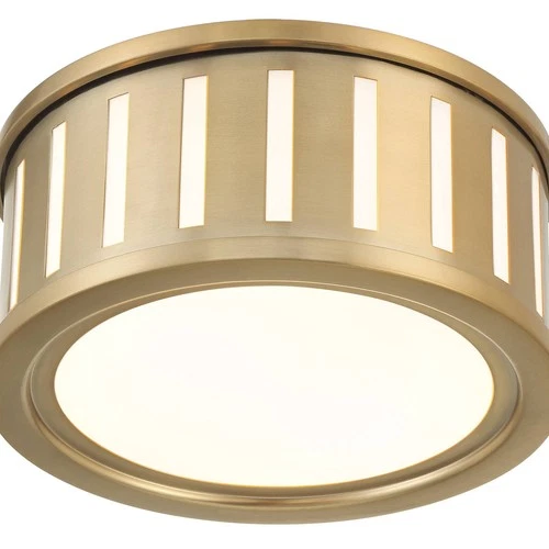 Crystorama Kendal 14" Wide Vibrant Gold Drum Ceiling Light - Picture 6 of 8