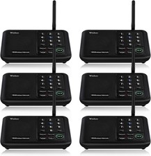 Black Intercoms 6 Pack Wuloo 5280ft Range 10 Channel 3 Code