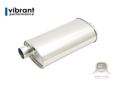 Vibrant Performance StreetPower Oval Muffler For 2.25 In. Inlet, 15 In. Length