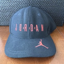 Vintage Micheal Jordan Nike Air 23 Snapback Hat Black Red 90s Bulls 100 Wool