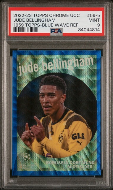 Jude Bellingham 2023 Topps Chrome Blue Wave #59-5 1959 TOPPS /75 PSA 9