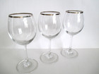 VTG Lenox Solitaire Platinum Rim Trim Wine Glasses Crystal  7" H   Set of 3  EUC — photo 5