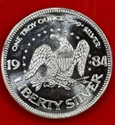 NO RESERVE 🔥Mint🔥 - 1984 A-Mark Liberty Silver 1 oz .999+ Vintage Round