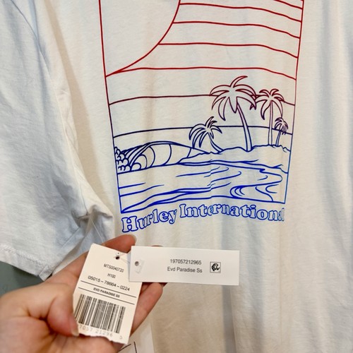 Hurley International Paradise Graphic T-Shirt XL Palm Tree Beach Surf Tee NWT - Picture 3 of 6