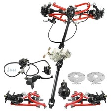 Go kart 4 Wheel Front Rear Drive CV Axle kit Swing Arm Brake Cart ATV Trike Quad