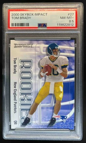 2000 Skybox Impact Tom Brady Rookie RC #27 Patriots PSA 8.5