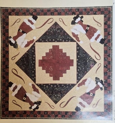 SANTAS IN FLIGHT by a little more effect Christmas Quilted Table Topper Pattern