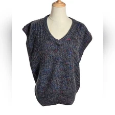 Vivere Genuino Vintage Gray Mohair Knit Sweater VAE