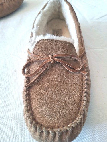 UGG CHESTNUT DAKOTA SUEDE/ SHEEPWOOL MOCCASIN SLIPPERS, WOMEN US 11/ EUR 42 - Picture 17 of 18