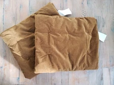 2 West Elm Classic Cotton Velvet Tack Stitch King Shams Cumin