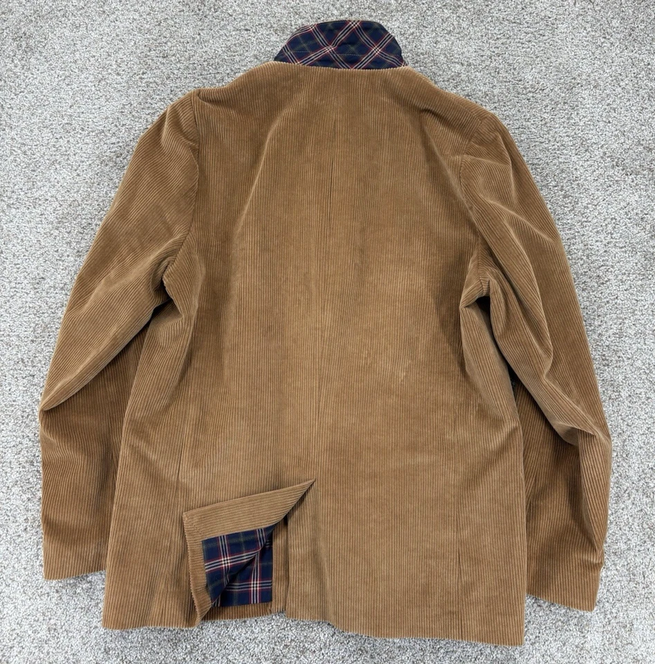 Blazer Brooks Brothers para hombre joven XL tostado pana 2 botones delanteros 100 % algodón Foto 2 de 4