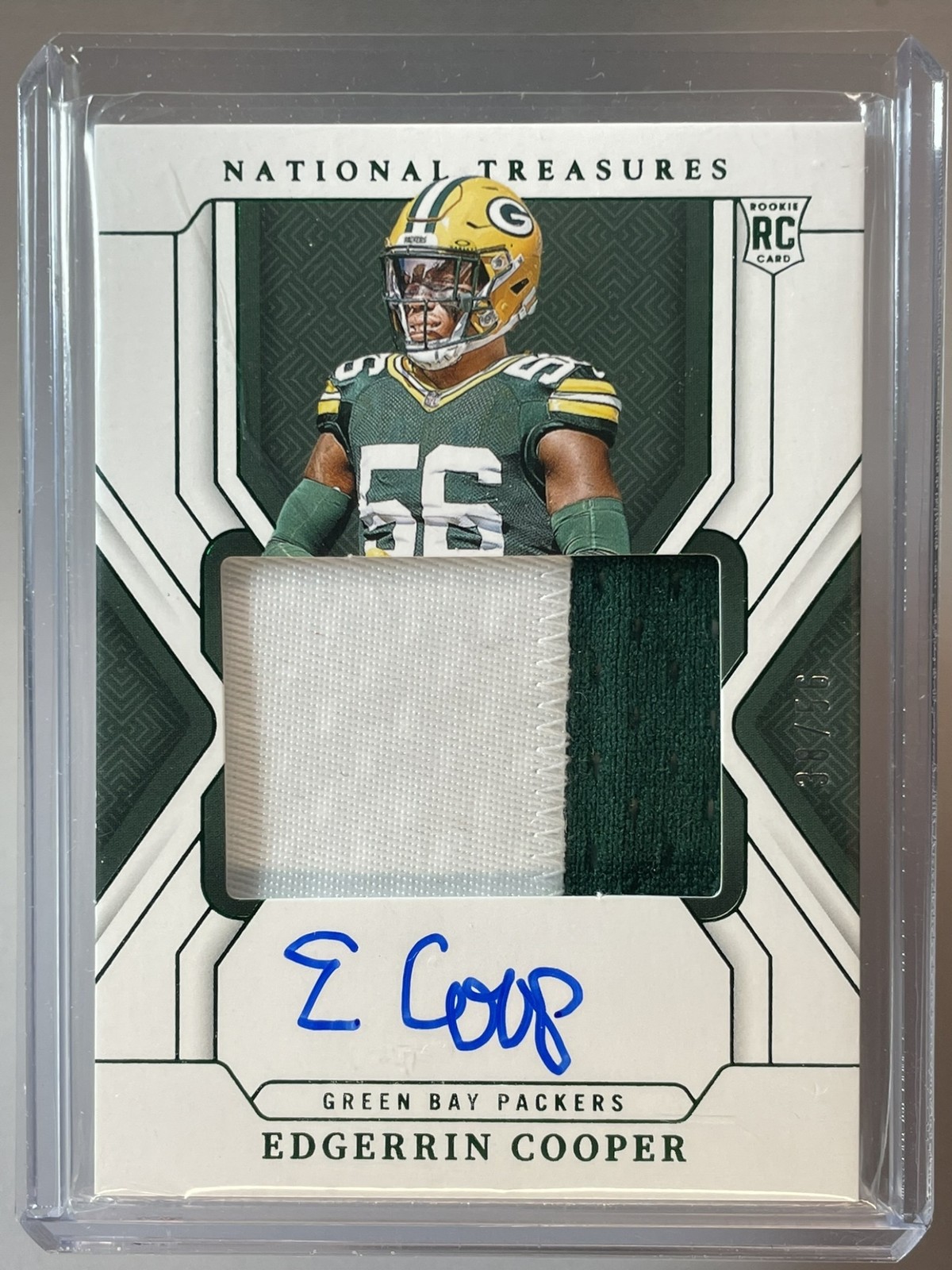 Panini 2024 National Treasures Rookie Patch Auto Edgerrin Cooper #203 Packer /56