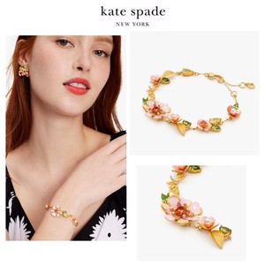Authentic NWT Kate Spade BLOOM IN COLOR 12K Gold Plated CZ Crystals/ Glass Pearls Bracelet