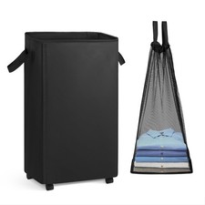 Laundry Hamper Laundry Basket with Wheels, 100L Large Tall Collapsible Clothe...