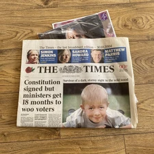 The Last Broadsheet Edition of The Times - 30th October 2004 - All Supplements