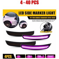 4-40 Dynamic Purple LED Side Marker Light For Dodge Charger 2015-23 Front & Rear