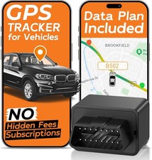 4G LTE Vehicle GPS Tracker OBD-II, No Fees 