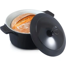 GOTHAM STEEL 5 Qt Ceramic Dutch Oven Pot With Lid, Nonstick Coating – Black