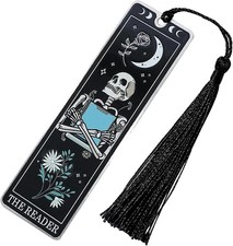 Skeleton Tarot Metal Bookmark,Gothic Horror Book Mark, Funny Bookmarks for Wome