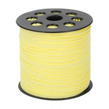 98 Yd x 2.6mm Flat Leather String Cord Faux Suede Cord Leather Strip Deep Yellow