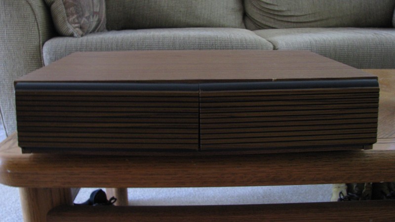 Vintage Cassette Tape Cabinet 2 Drawer Holder Faux Wood Storage Case Holds 40