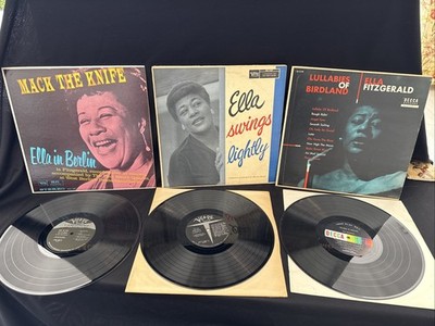 ELLA FITZGERALD 3 LP lot Lullabies Of Birdland DECCA DL 8149 MONO Jazz MG V 4021