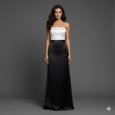 ALFRED SUNG Black and White Formal Dress Size 12