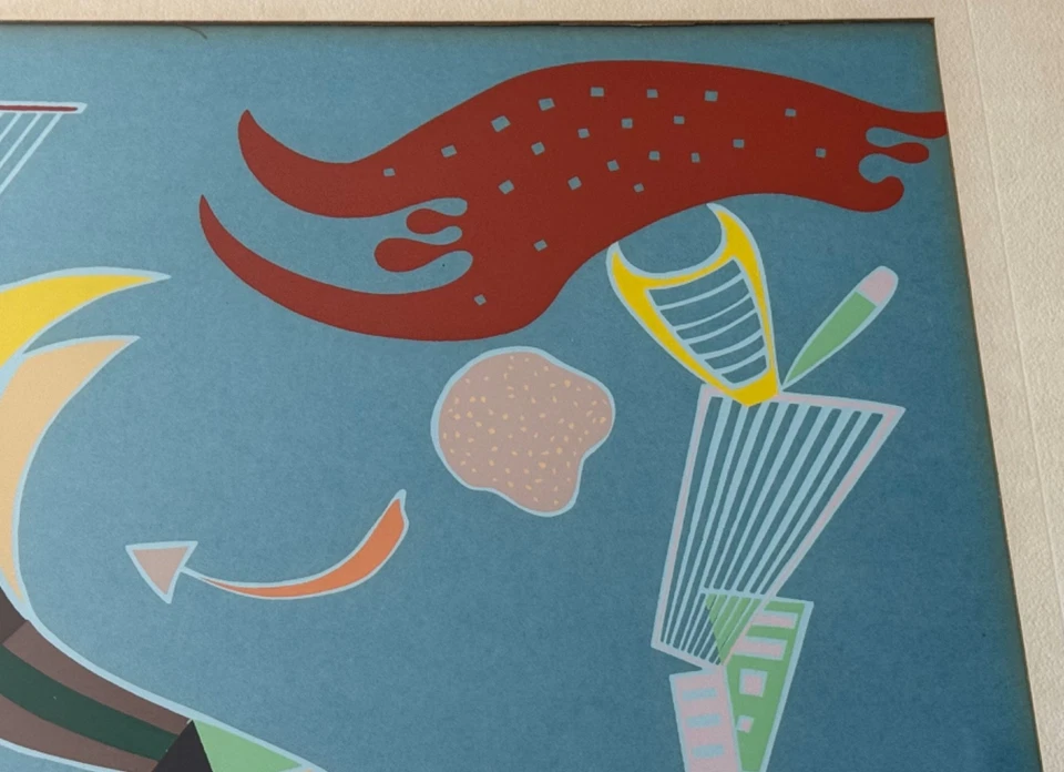 Serigrafía figurativa abstracta vintage de Wassily Kandinsky arte moderno colgante de pared Foto 3 de 4