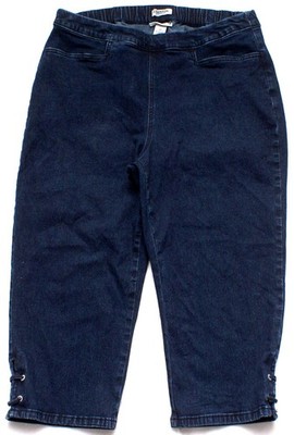 Catherines Pull On Capri Jeans Womens 0X Elastic Waist Blue Stretch Denim (32X18