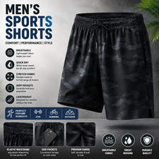 Men s Athletic Mesh Gym Shorts 2 Pocket Basketball Workout Training USA