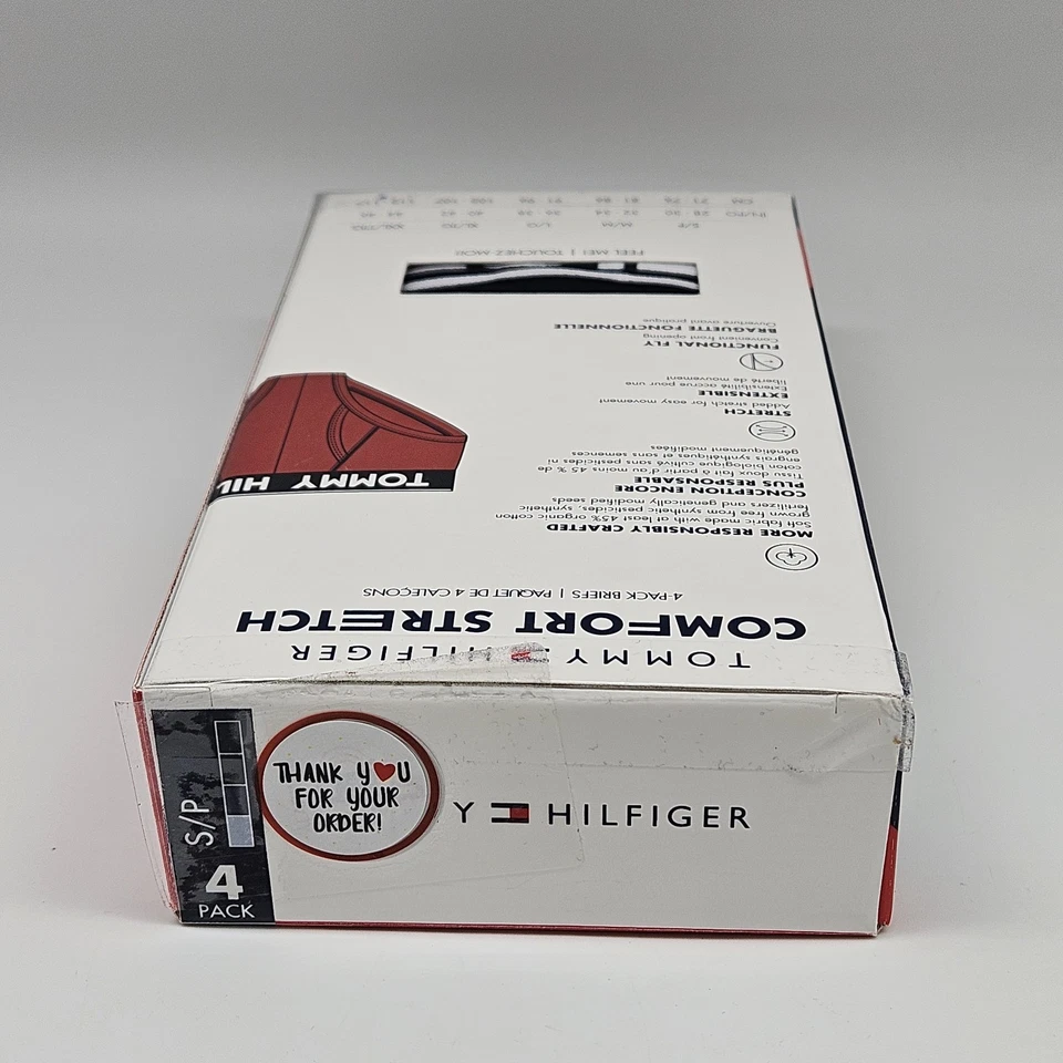 TOMMY HILFIGER Men's S M L Cotton Comfort Stretch 4 Pack Briefs Assorted - Image 4 of 4