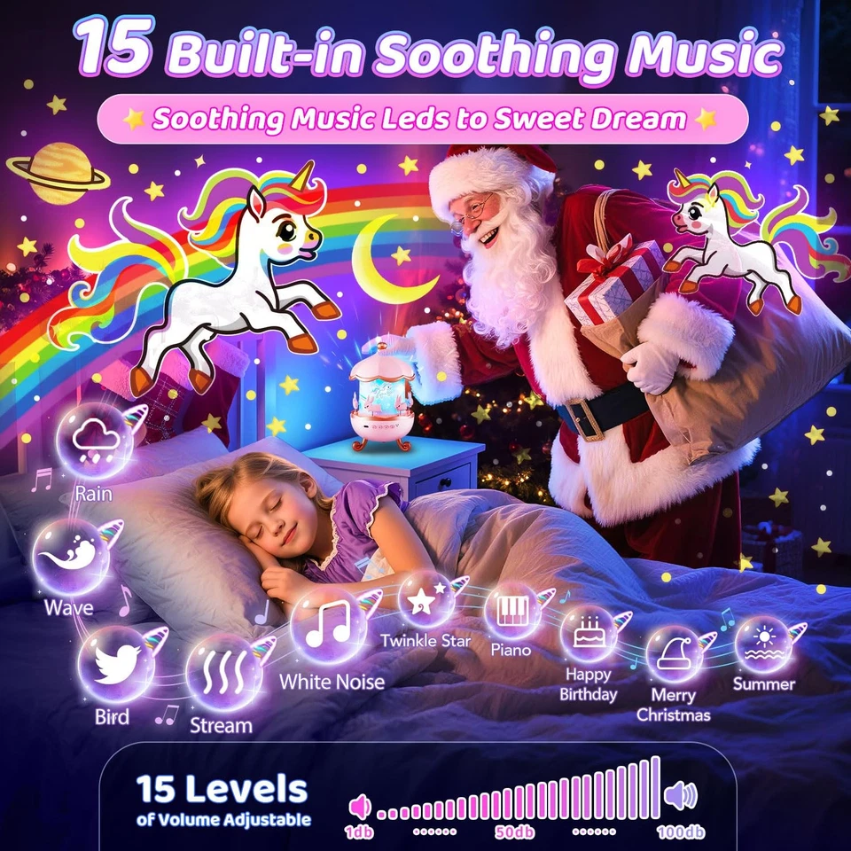 Onefire Luz Nocturna para Niños Regalos, 15 Máquina de Sonido Luz Nocturna Bebé, 15 Películas  Foto 2 de 4