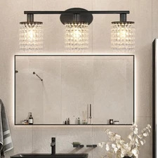 TISLYCO Black Bathroom Light Fixture, 3 Light Bathroom Vanity Light, Bathroom...