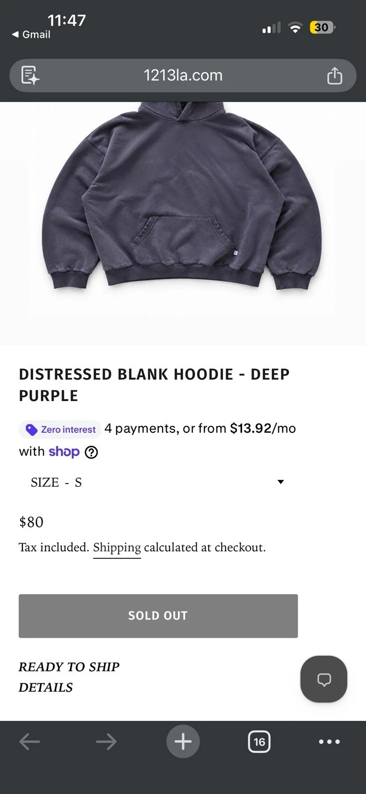 1213 studio vintage fade purple russell distressed hoodie boxy cropped s m image 7