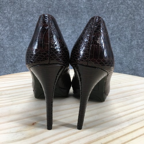 Christian Siriano For Payless Pump Heels Womens 6.5 Brown Snake Embossed Casual - Picture 8 of 16