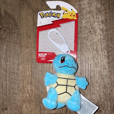 BRAND NEW- Clip On Plush Squirtle Clip Go Backpack 3''Pokémon