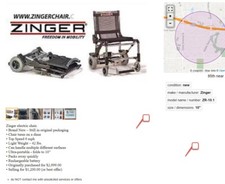 Zinger electric chair COST 2,999 WILL SELL FOR 1,948 PLUS SHIPPING