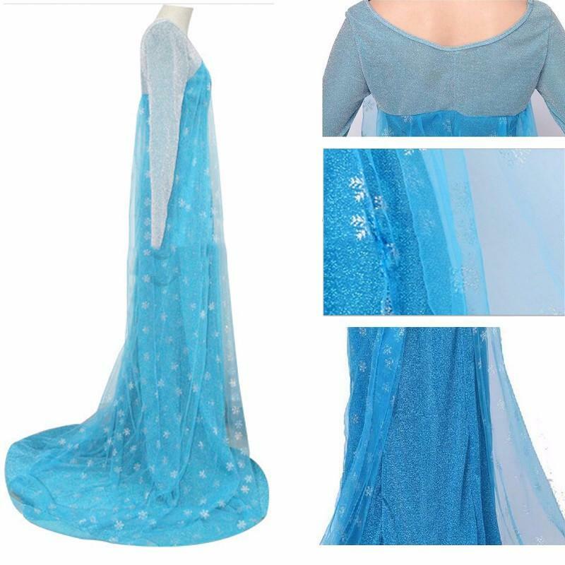 JerrisApparel Vestito Principessa Elsa Bambina Paillettes Carnevale Festa Costume - Giochi e Prodotti per l'Età Evolutiva