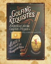 garage store golfing requisites metal tin sign