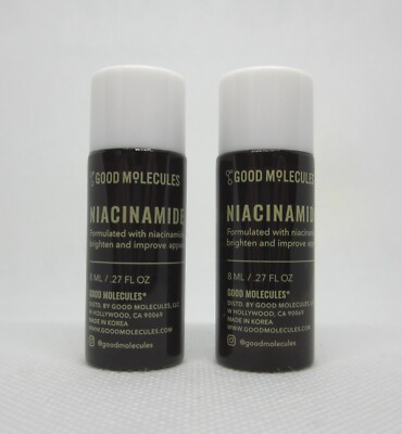 Lot (2) Good Molecules Niacinamide Brightening Toner mini sample 0.27 oz.